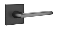 Emtek 5110HLOUS19LH Helios LF Hand Door Square Rose Lever Set in Flat Black READ