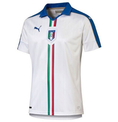 PUMA ITALY 2016-17 MEN'S AWAY STADIUM JERSEY SIZE SMALL ONLY WHITE/BLUE COLOR