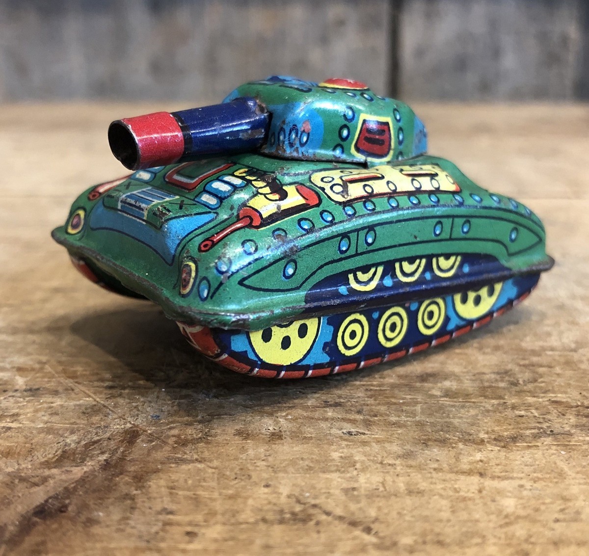 Vintage SUZUKI Japan Tin Litho Military Army Tank Friction Toy | eBay