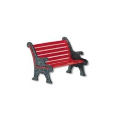Department 56 Village Red Wrought Iron Park Bench 56.56445 Landscape Accessory D