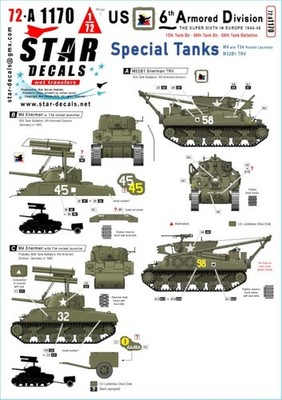 Star Decal 1/72 US 6th Armored Division Decal SD72-A1170