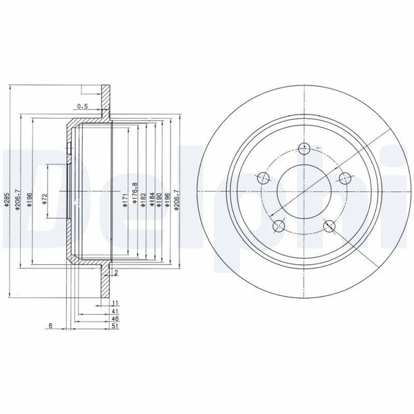 2X Delphi Bremsscheibe BG3073 FüR Jeep-image