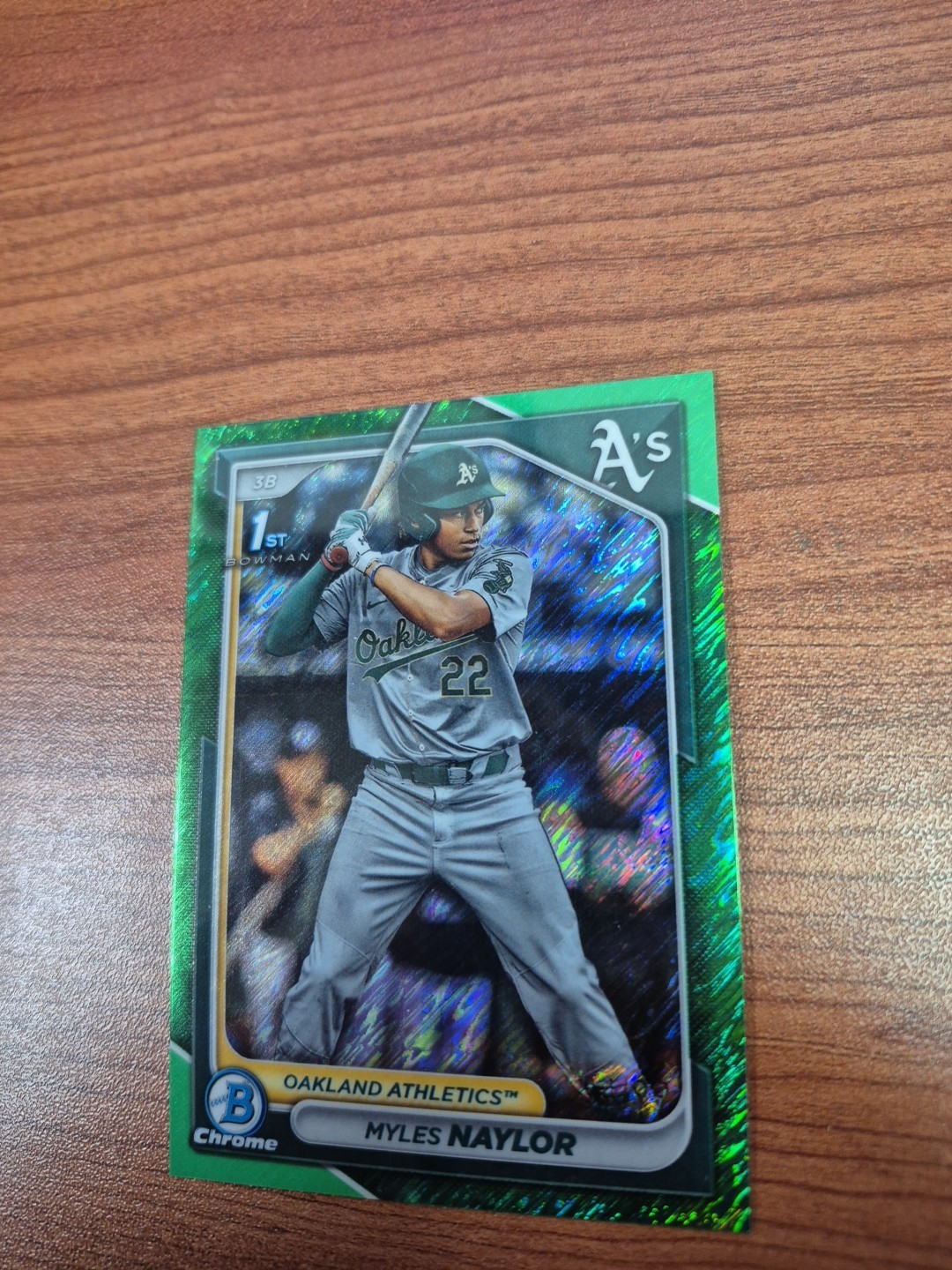 Bowman 2024 Chrome Myles Naylor BCP-136 Athletics Green Refractor /99 Rookie
