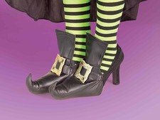 Gold Buckle Witch Shoe Covers for Adult Halloween Costume Mens Womens One Pair