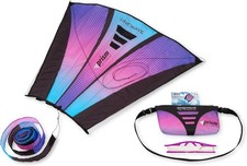 Sinewave Ultraviolet Mesmerizing Parafoil Kite Ready to Fly with 200 Foot Line a