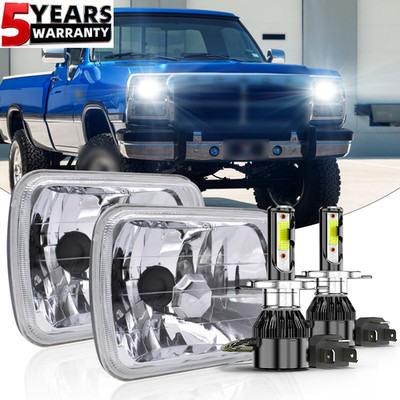 Pair 5x7'' 7x6'' LED Headlights High/Low Beam For Dodge D150 D250 D350 Ram 50 H4