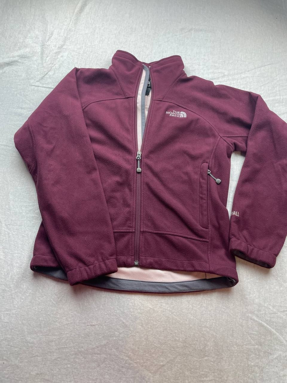 The North Face Windwall Jacket Womens Small  Burgundy Fleece Full Zip Lined