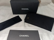 Auth New Chanel Black Quilted Glasses Case With Cloth And Box