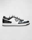 100% AUTHENTIC NEW MEN PRADA DOWNTOWN LOGO BLACK/WHITE SNEAKERS UK 8/US 9 D — photo 2