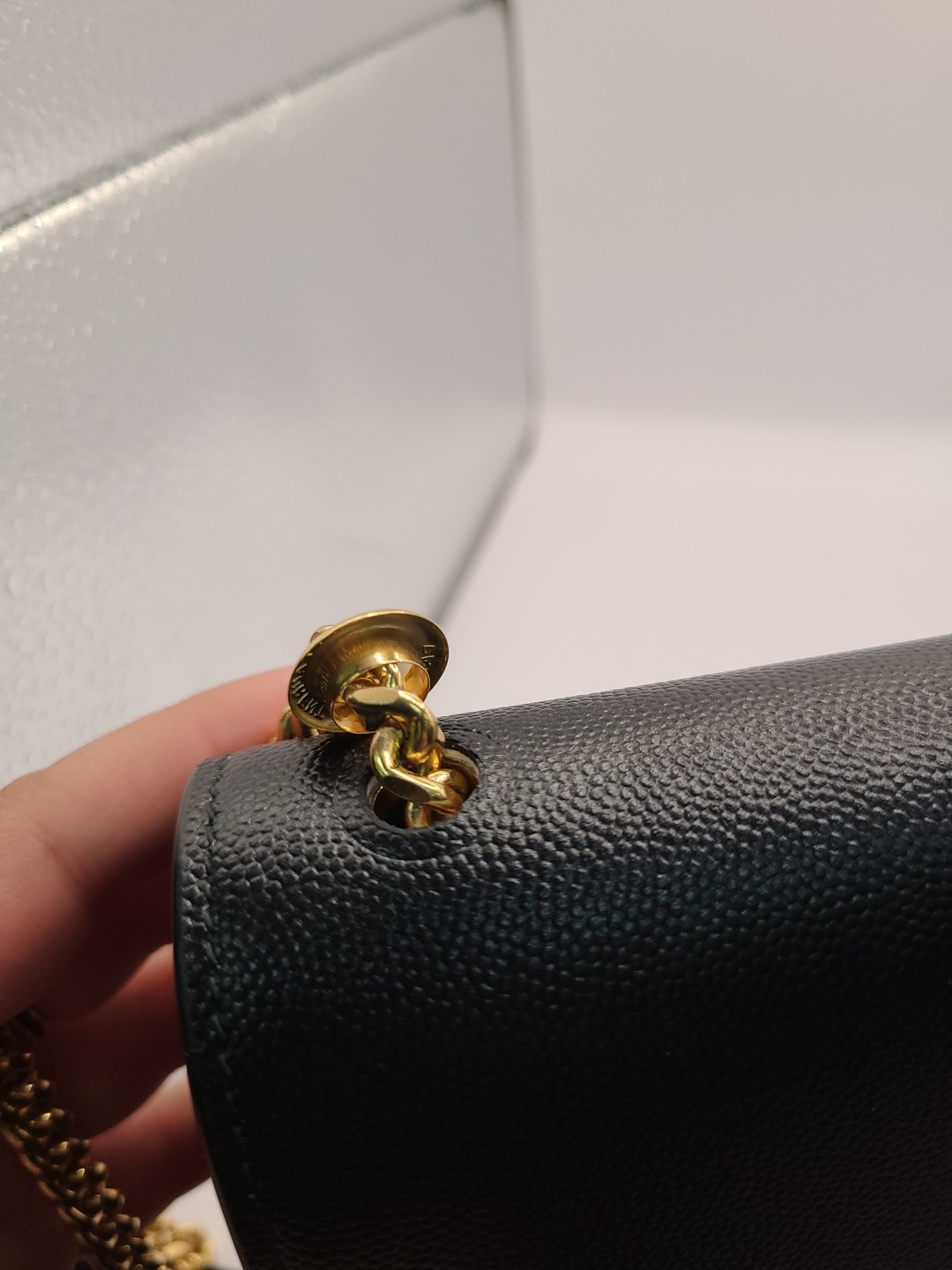 NUOVA YSL Saint Laurent Kate Borsa a tracolla tracolla media in pelle nera