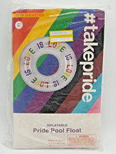 Inflatable Pride Pool Float 33" Diameter With Colorful "Love Is Love" Design For