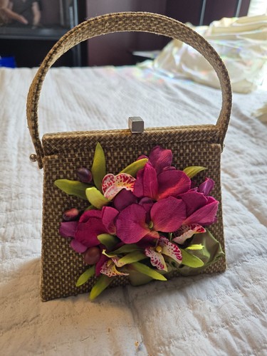 Mary Norton Moo Roo Brown Tweed & Floral Handbag