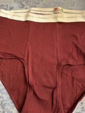 Vtg HANES BRIEF Size XL 40-42 Cotton NEW Rich Rust Solid Design USA