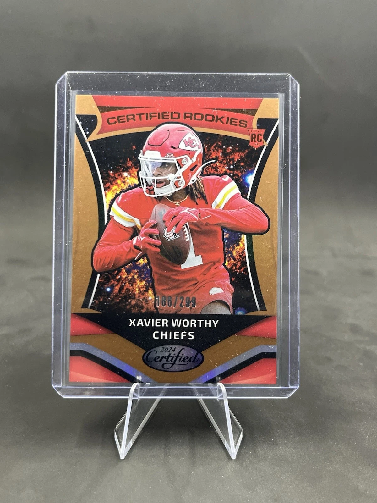 Xavier Worthy Panini Certified Rookies #8 Mirror Red