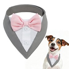 Dog Tuxedo Bandana, Formal Wedding Outfit with Bowtie, Halloween Christmas Do...
