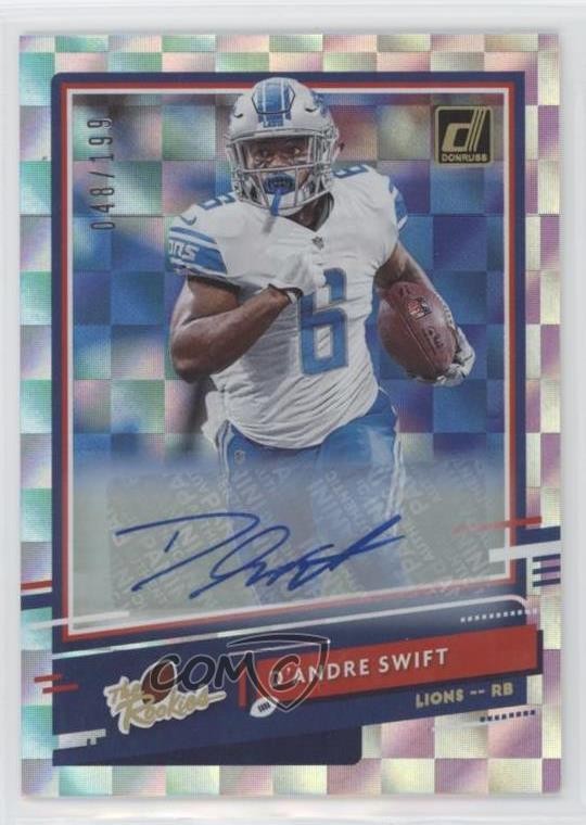 2020 Panini Donruss The Rookies Auto 48/199 D'Andre Swift #TR-DS Auto RC 11p5