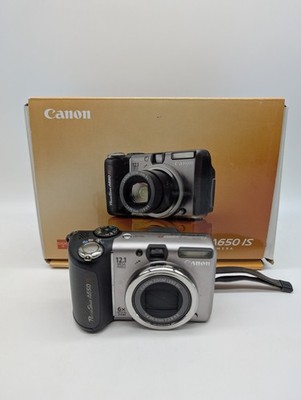 Canon PowerShot A650 IS 12.1MP Digital Camera - Silver & Black for