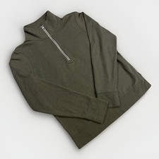 Eddie Bauer Women  s Olive Quarter Zip Pullover Fleece Sweatshirt Lightweight XS