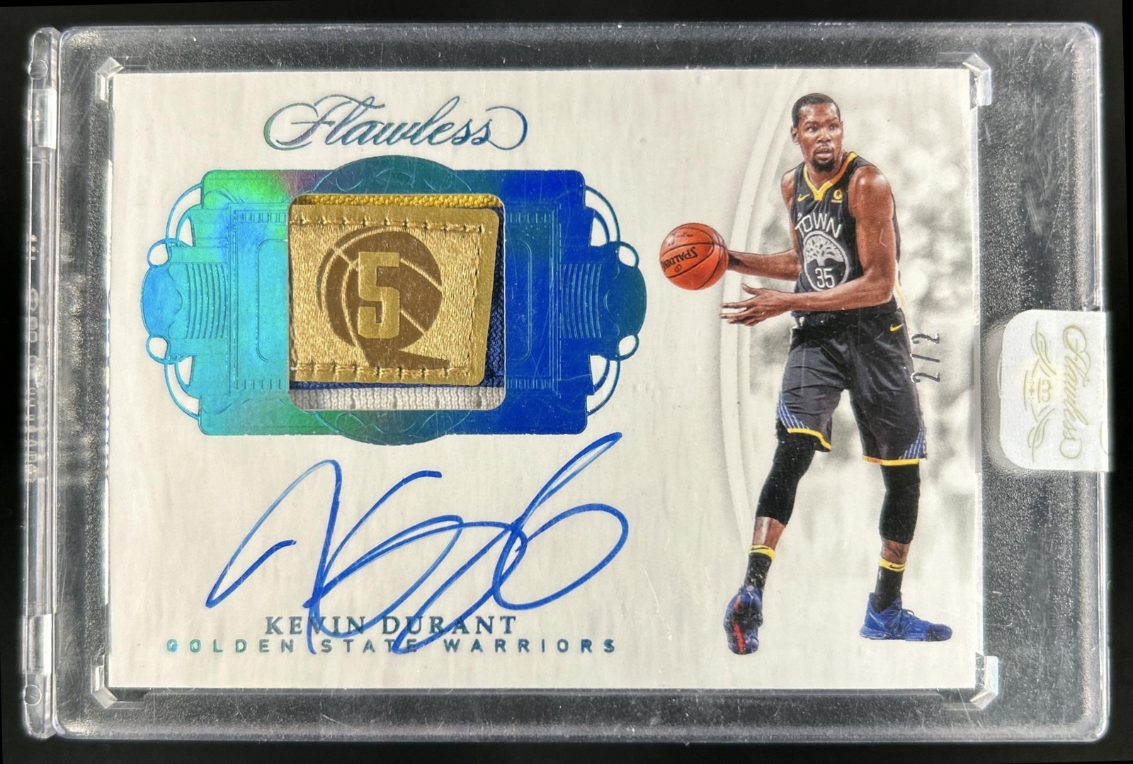 2017-18 Panini Flawless Kevin Durant Championship Tags Patch Auto #/2 Warriors