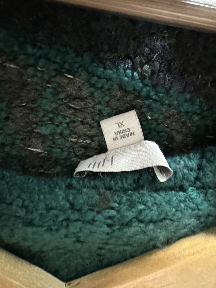 J Jill Wool Alpaca Long Cardigan Womens XL Green Button Up Grandma Cottage Q443 - Image 2 of 4