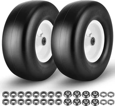 2Pack 13X5.00-6 Flat Free Tire and Wheel, 13 X 5.00-6 Tires  for Zero Turn Front