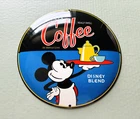 VINTAGE 12" DOME MICKEY MOUSE COFFEE OIL PORCELAIN SERVICE GASOLINE STATION SIGN