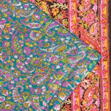 Sanskriti Vintage Sarees Indian Blue Pure Silk Paisley Printed Sari 6 Yyd Craft