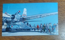 vintage UNITED AIRLINES CA556 DC6 postcard Signed By Crew