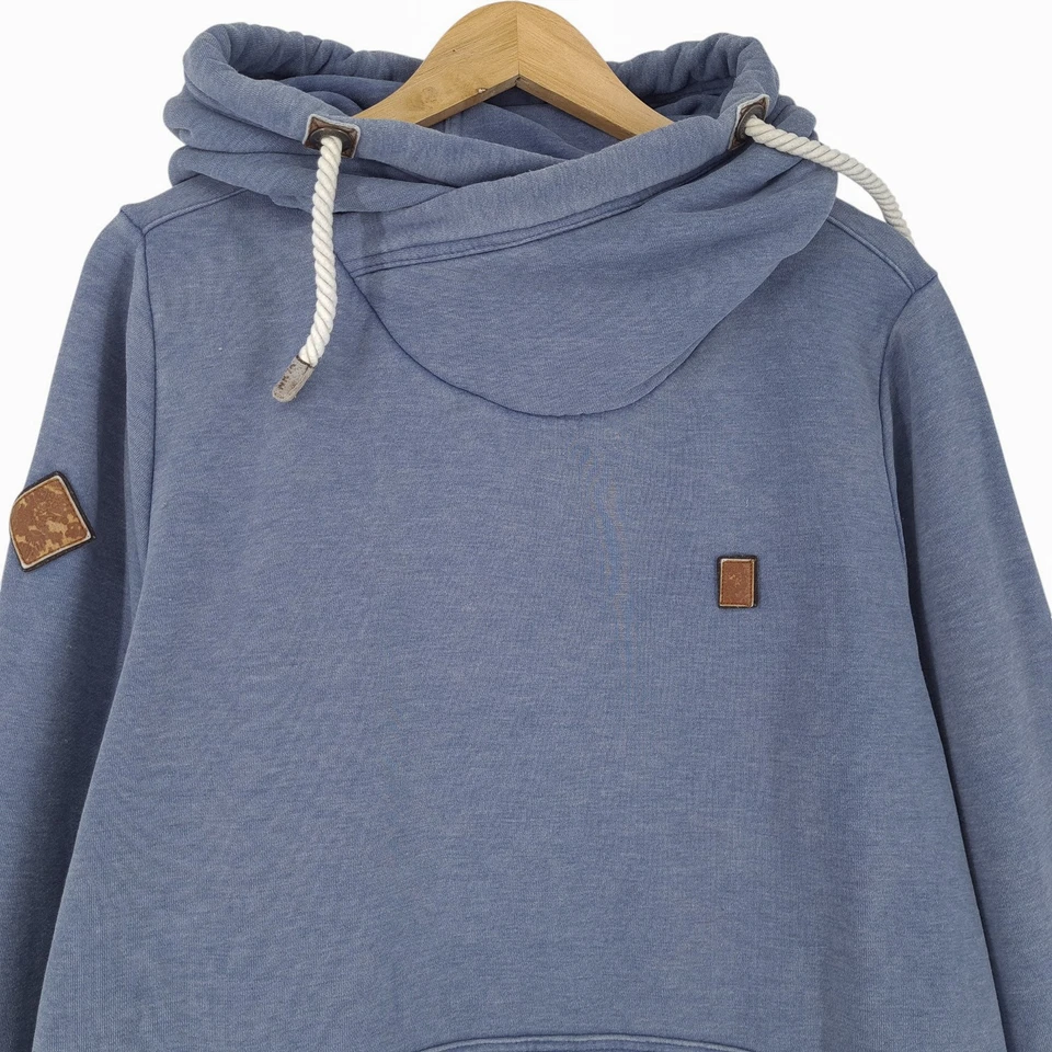 Винтажный Naketano толстовка с капюшоном пуловер толстовка мужской синий хлопок Bz8 размер XL - Изображение 2 из 4