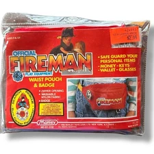 Manley Official Firefighter Play Equipment Waist Pouch Badge Fanny Pack 1990 NOS