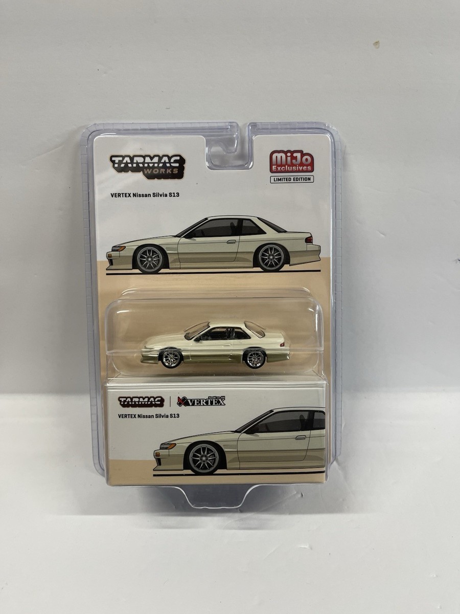 NISSAN SILVIA S13 VERTEX WHITE & GOLD 1/64 DIECAST TARMAC WORKS
