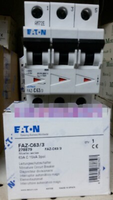 1PCS NEW FIT FOR Eaton Moeller FAZ-C63/3 Circuit Breakers 3P 63A C-Type