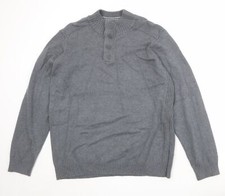 Blue Harbour Mens Grey Mock Neck Chlorofibre Blend Jumper Size XL Long Sleeve
