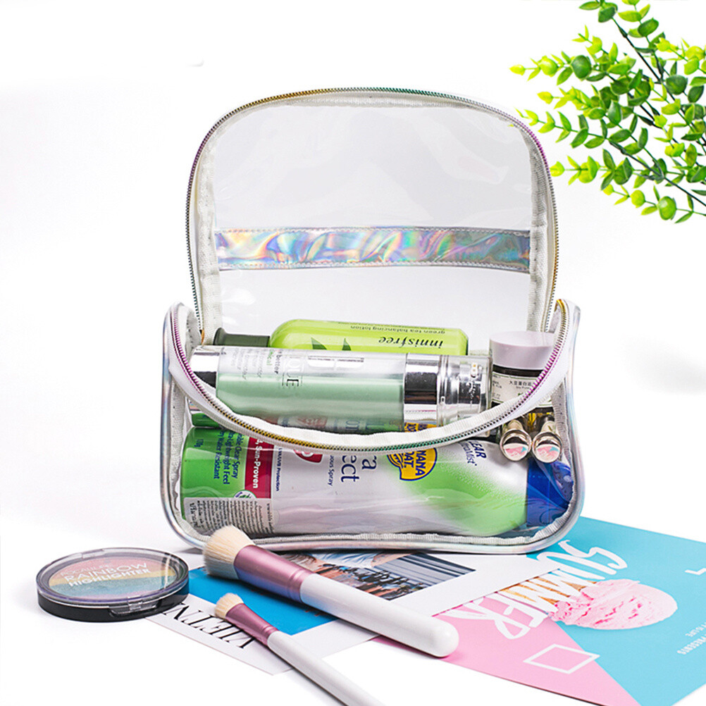 Clear Zippered Travel Toiletry Bag - Large Makeup Organizer Case-image