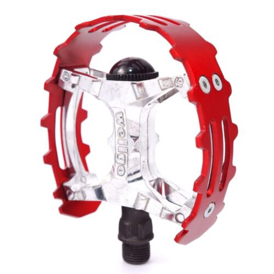 Wellgo Old school BMX XC-II  bear trap pedals 9/16" FOR 3 PIECE CRANKS Red Cage - Image 2 of 2