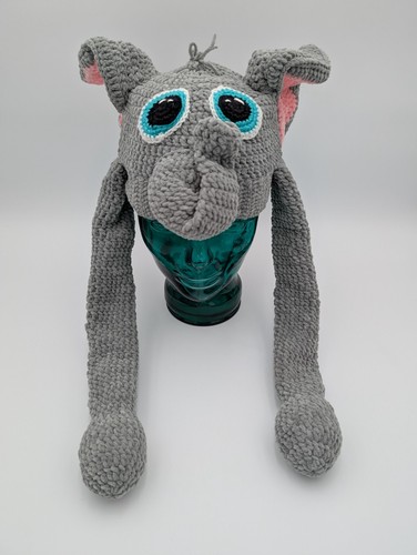 Knottie Hooks Handmade Crochet Elephant Hat with Pop-up Ears - Youth - Picture 3 of 16