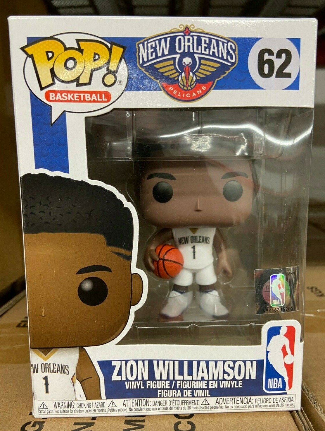 Funko Pop! Nba Basketball #62 New Orleans Pelicans Zion Williamson Sin Usar Y En Caja