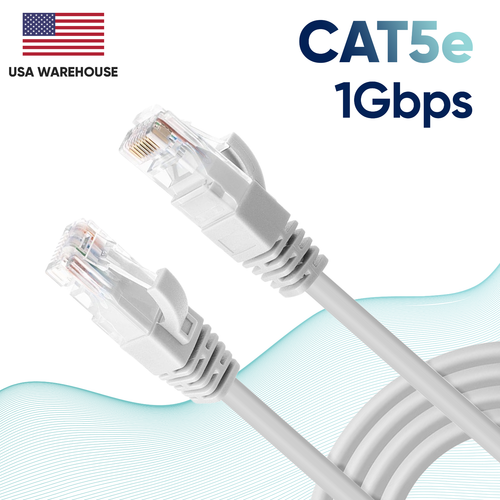 CAT5 Ethernet Internet Cable Network 1.5 3 5 7 10 15 25 30 50 75 100 200 Lot - Afbeelding 1 van 3
