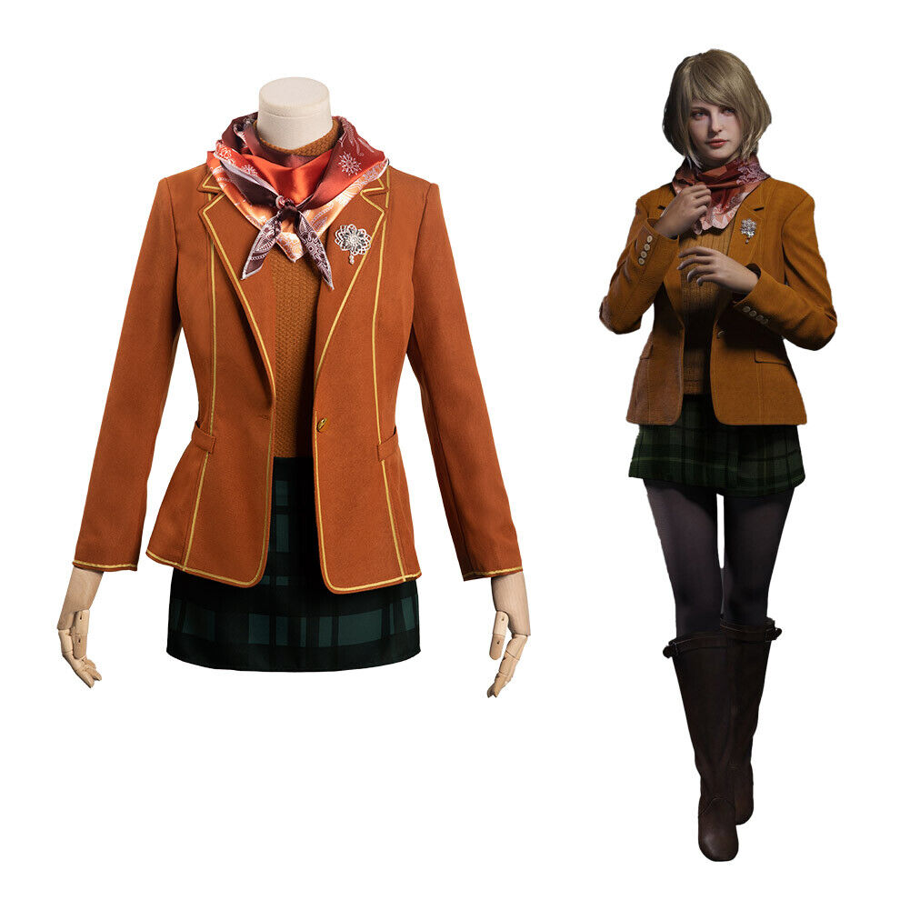 Ashley Graham Resident Evil 4 Remake Cosplay Dress Coat Halloween