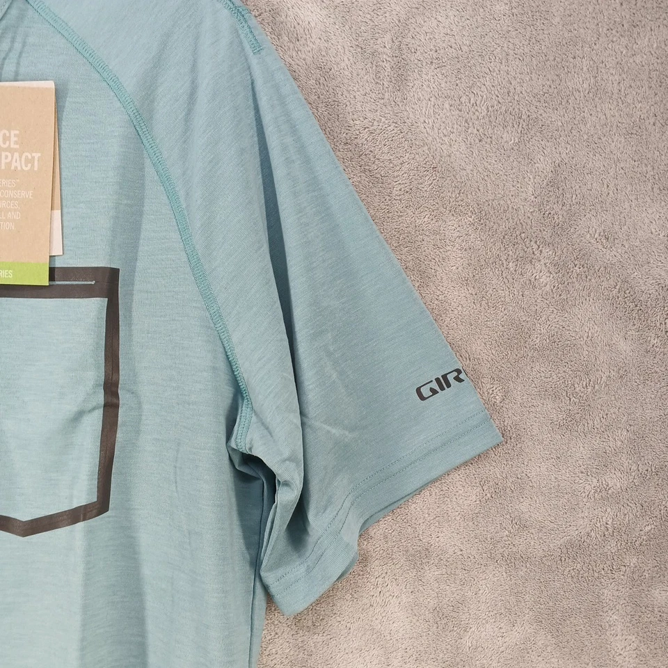 Camiseta Jersey GIRO Para Hombre Mezcla Merino Venture MEDIANA Pecho y Cremallera Bolsillo Azul Foto 4 de 4