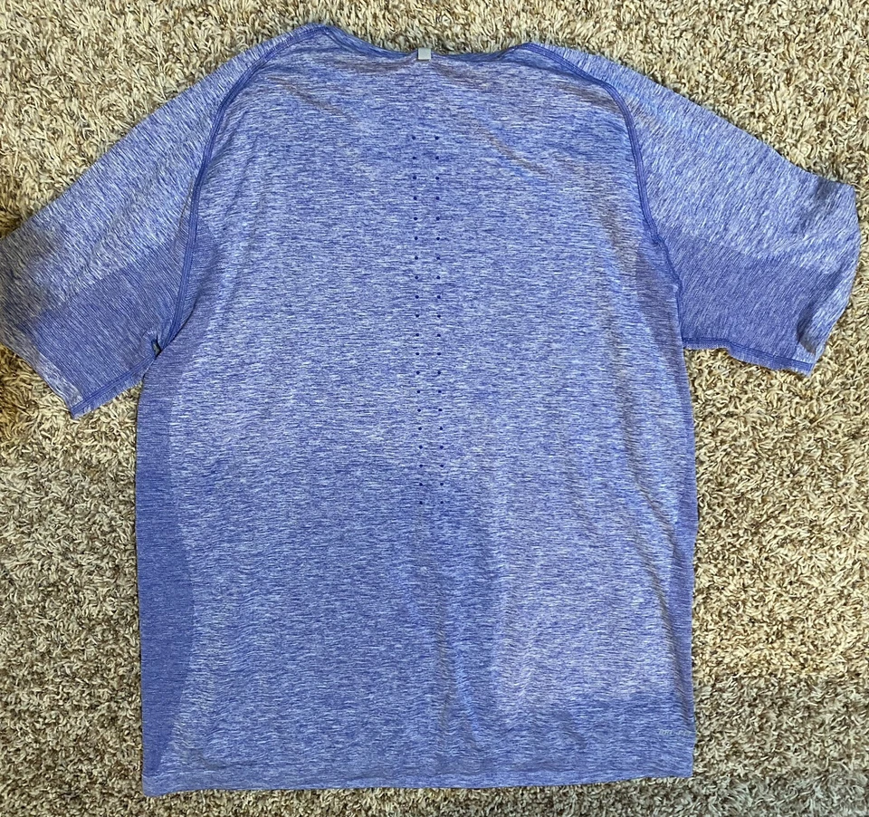 Lot Of 2 Nike DriFIT Knit Shirt Running Heather Blue Reflective 833562 Men's XL - Image 4 of 4