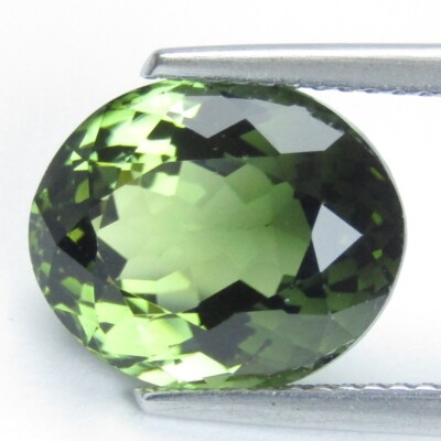 6.11Cts Excellent Natural Green Tourmaline Oval Shape Collection Gem