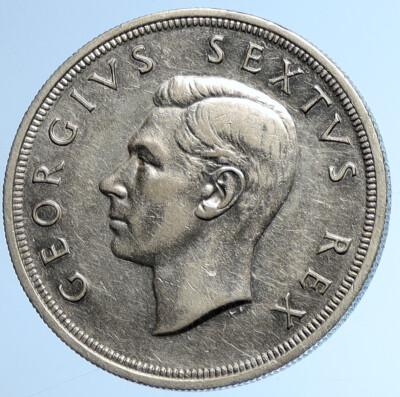 1952年 アフリカ ジョージ6世 5シリング NGC MS61 1952 SOUTH AFRICA George VI 300th Cape Town SHIP Silver 5