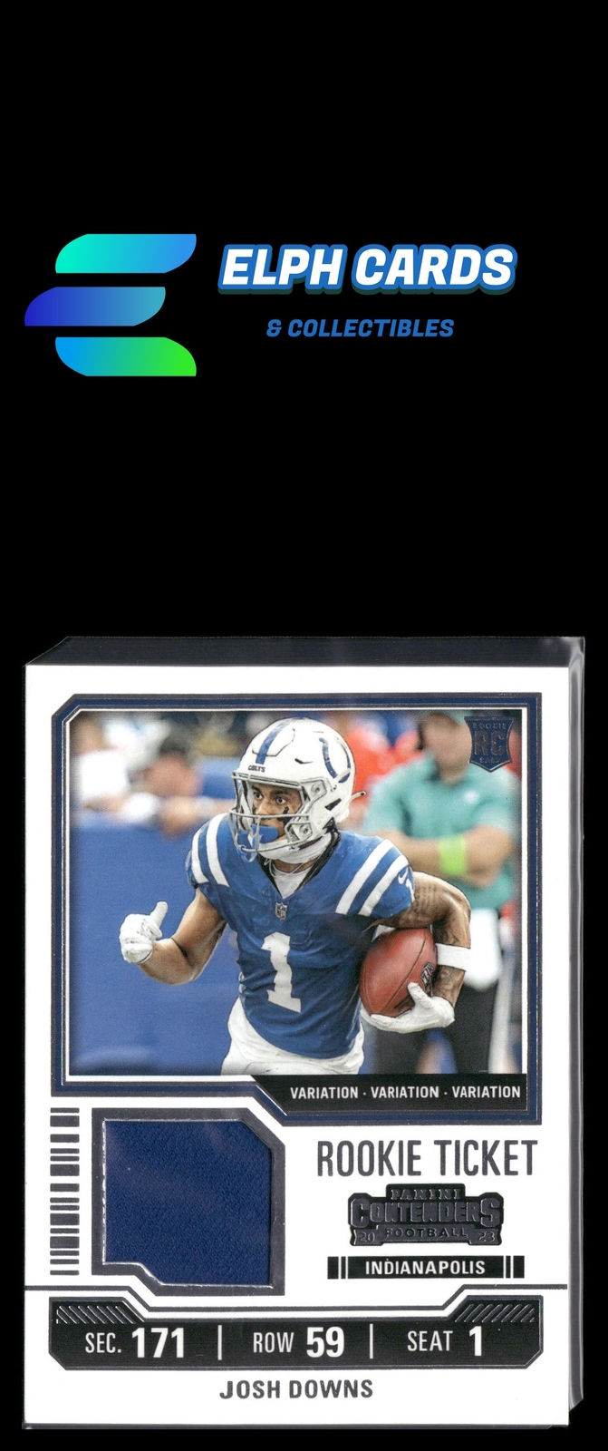 2023 Panini Contenders #TS21V Josh Downs Rookie Ticket Swatches Variations