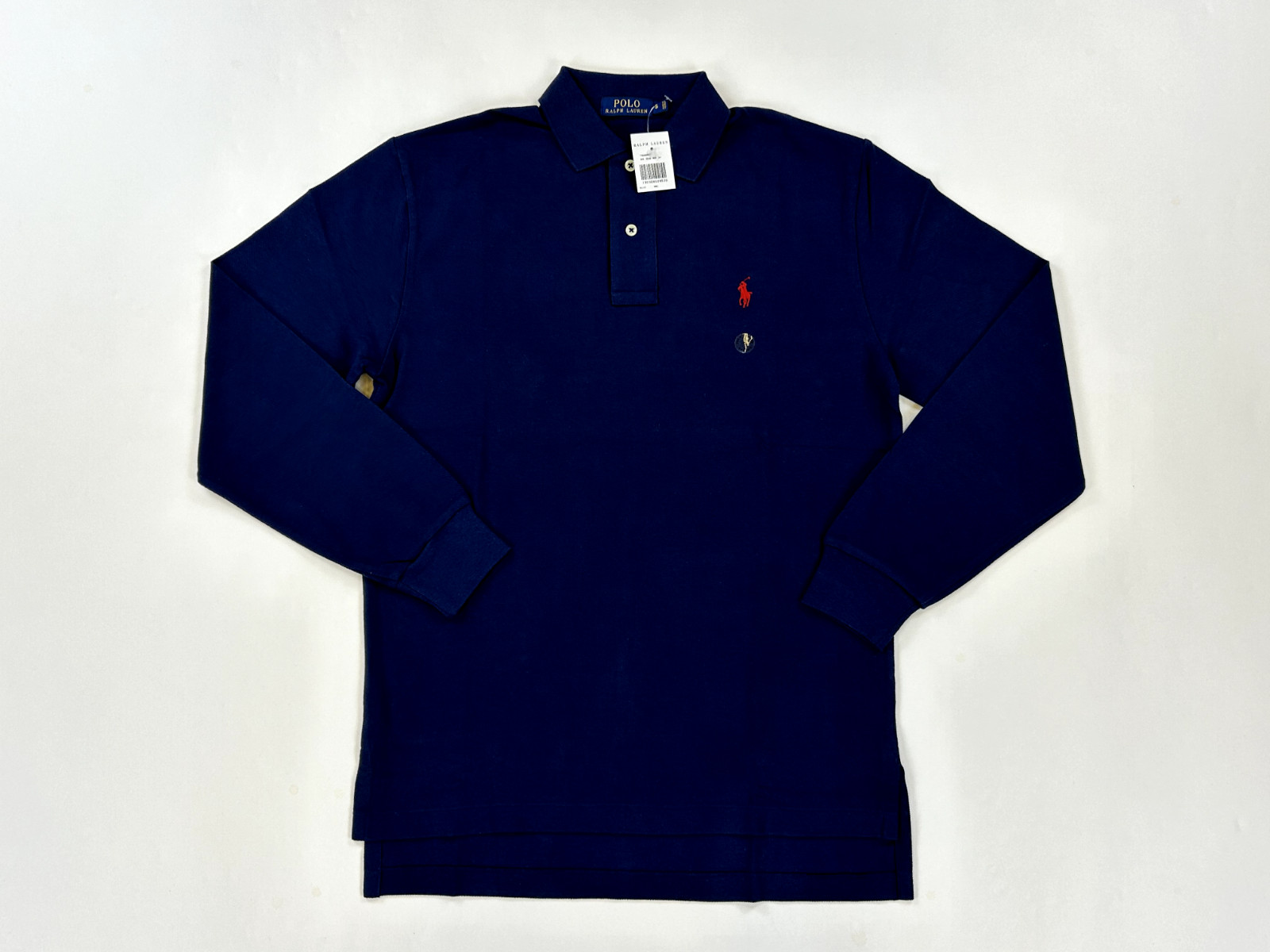 Однотонная рубашка поло Polo Ralph Lauren с длинным рукавом - Темно-синий (Красный пони) - Размер: Маленький