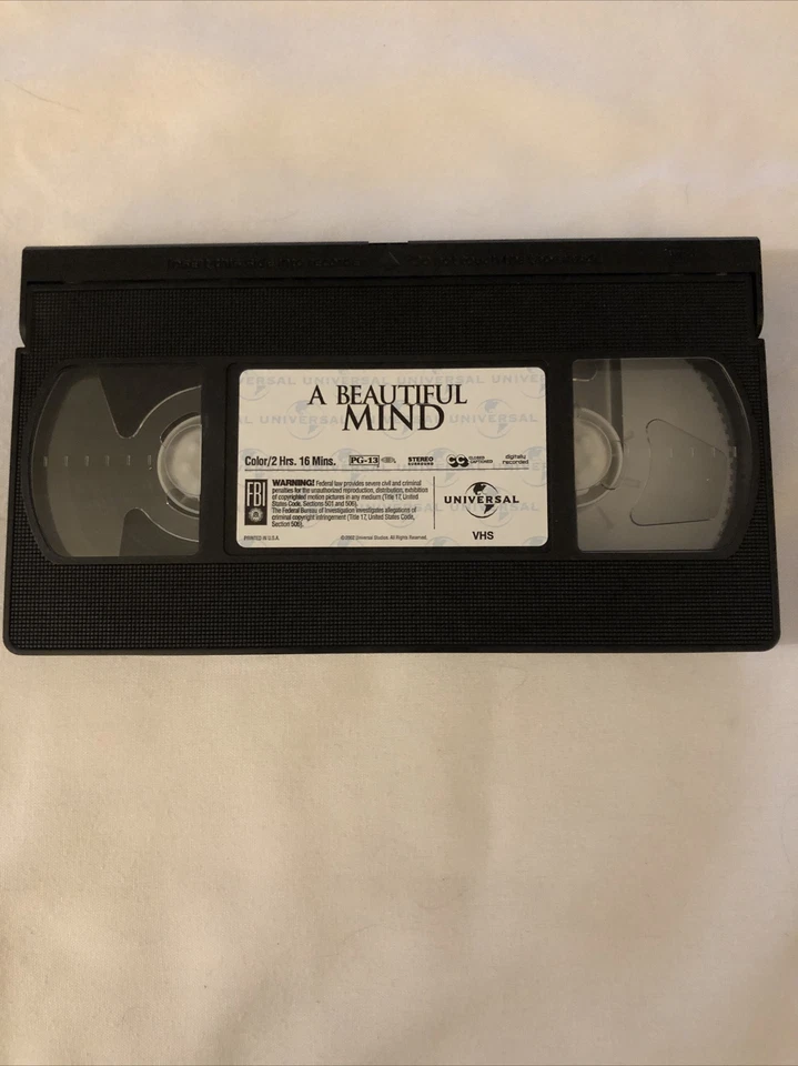 A BEAUTIFUL MIND Russell Crowe VHS Tape, COMPLETE/TESTED SEE PHOTOS (VHS31) Foto 3 de 4