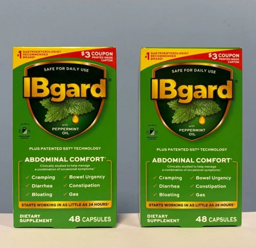 LOT OF 2 BOXES IBgard 48 Capsules for Irritable Bowel Syndrome EXP 12/2026