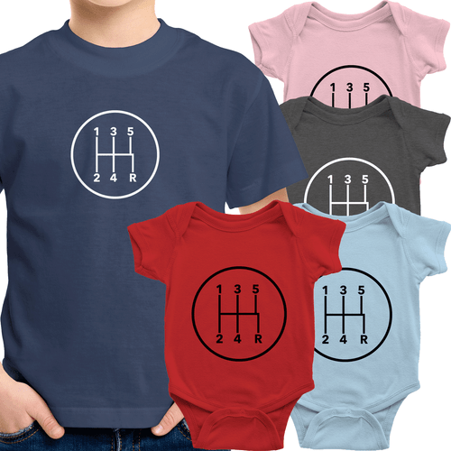 Toddler Kids Tee Youth T-Shirt Infant Baby Bodysuit 5 Speed Manual Transmission  - Picture 1 of 38