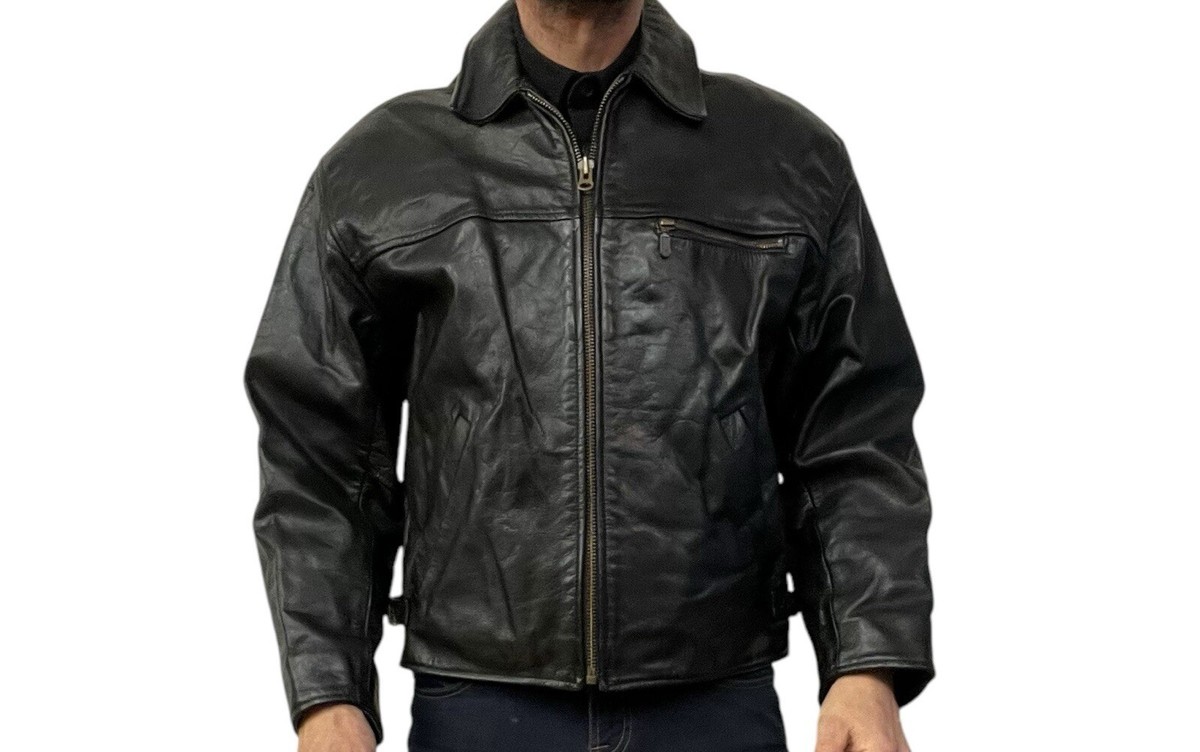 90s leather jacket mens | eBay UK