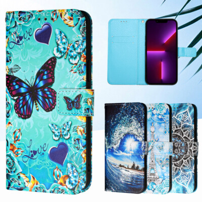 Für Samsung S23 A14 A23 A33 5G Luxus Muster PU-Leder Flip Wallet Case Handyhülle